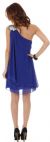 Roman Inspired One Shoulder Draped Cocktail Party Dress  back in Royal Blue